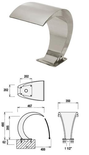 Flexinox vodný chrlič MINI BALI , 20 m3/h , AISI 316