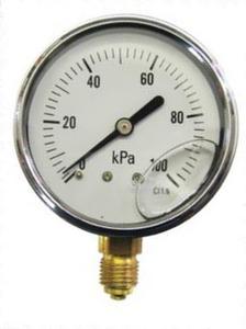 IN-ECO manometer glycerínový , nerezový , MI 63 , 0 - 100 kPa , G 1/4"