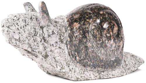 Kamenná soška Slimák B tmavý, 15 cm