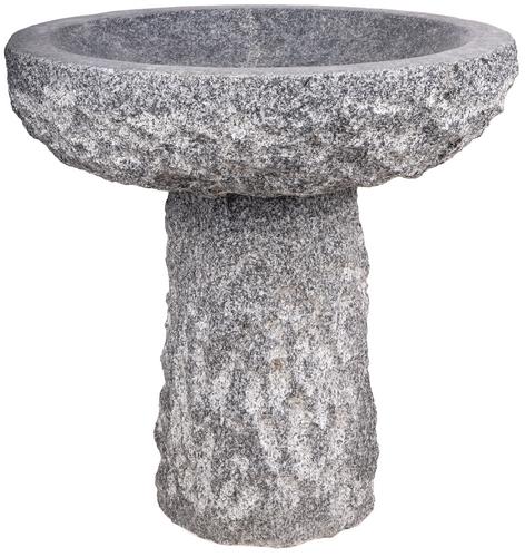 Žulové kamenné napájadlo s podstavou tmavošedé , D40 cm, V40 cm